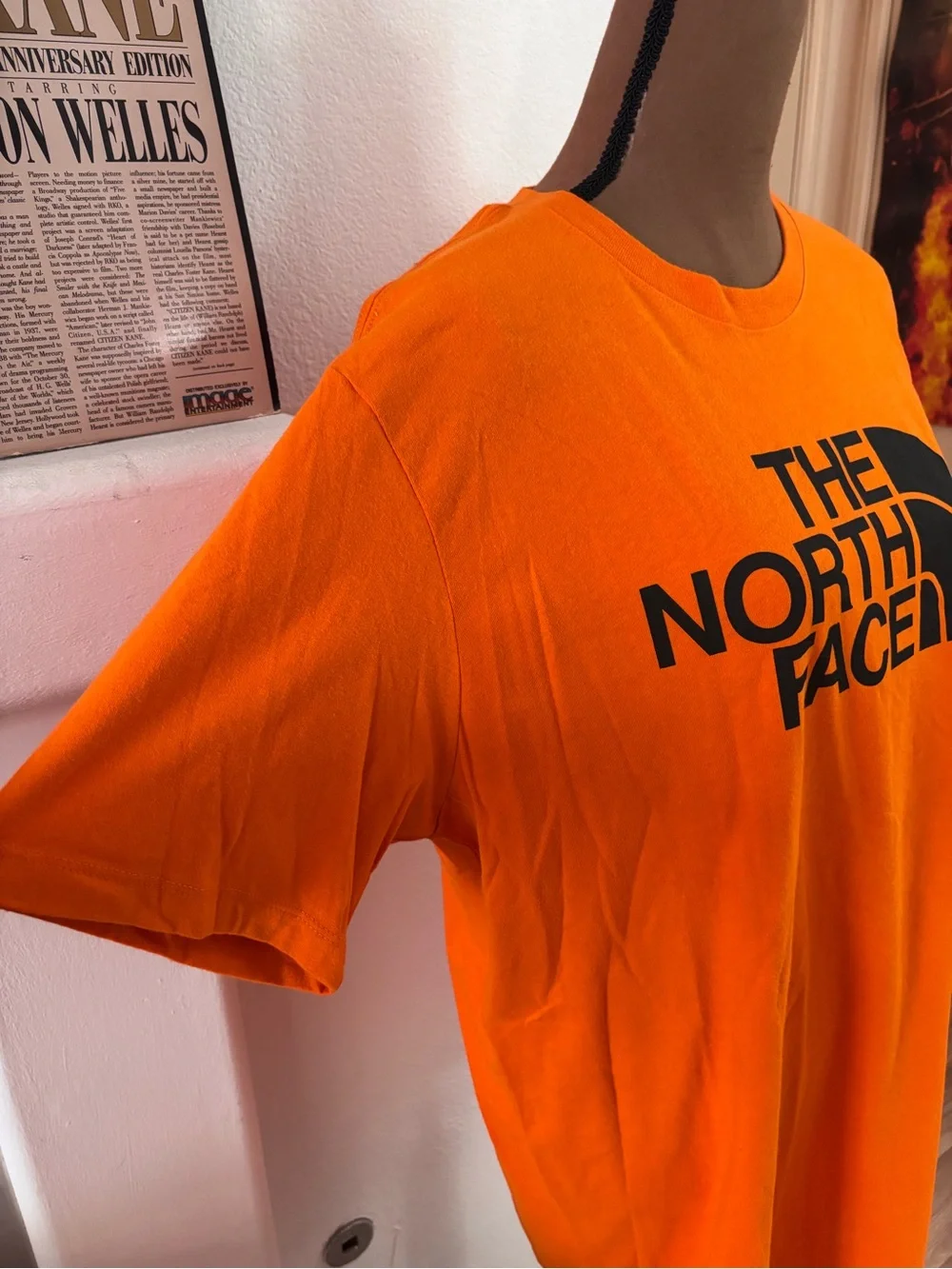 The North Face Bright Orange Tee with Black Logo NWT SZ L.